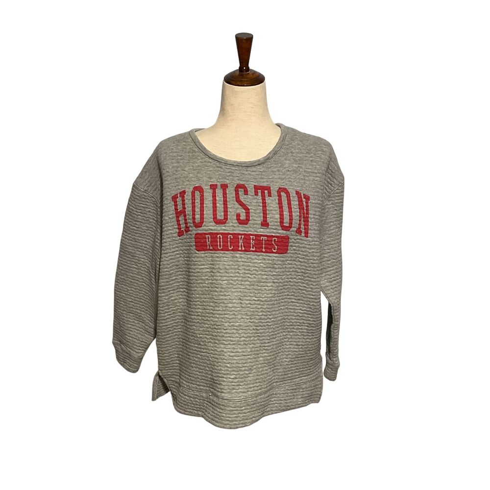 Houston Rockets Gray Sweatshirt Large Liv Casual - Picture 2 of 7
